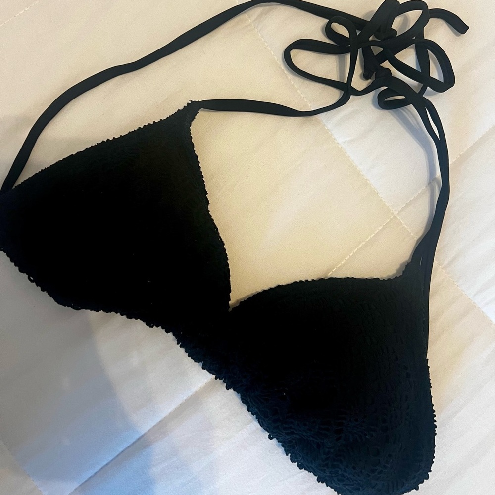 Crochet Black Bikini Top